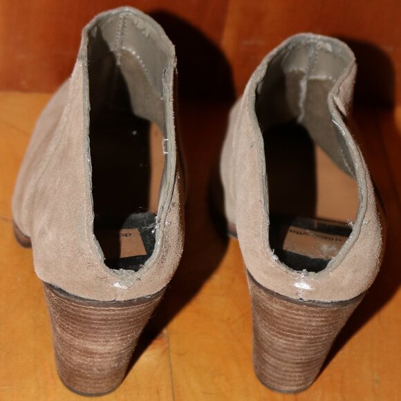 Dolce Vita Selene Tan Suede Open Back Slip On 3" Heel Bootie Mules Sz 7 - Picture 5 of 8